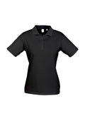 Womens Ice Short Sleeve Polo - Black ||SRC=https://cdn.fashionbizapps.nz/honeybee/images/P112LS_bProduct_Black_01_kZue0zw.jpg