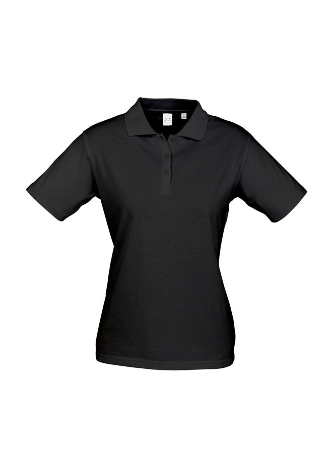 Womens Ice Short Sleeve Polo - Black ||SRC=https://cdn.fashionbizapps.nz/honeybee/images/P112LS_bProduct_Black_01_kZue0zw.jpg