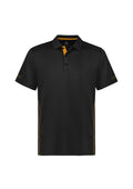 Kids Balance Short Sleeve Polo - Black/Gold ||SRC=https://cdn.fashionbizapps.nz/honeybee/images/P200KS_bProduct_Black_Gold_01_4uaP454.jpg