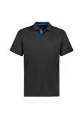 Kids Balance Short Sleeve Polo - Grey/Cyan ||SRC=https://cdn.fashionbizapps.nz/honeybee/images/P200KS_bProduct_Grey_Cyan_01_DpHKOFv.jpg