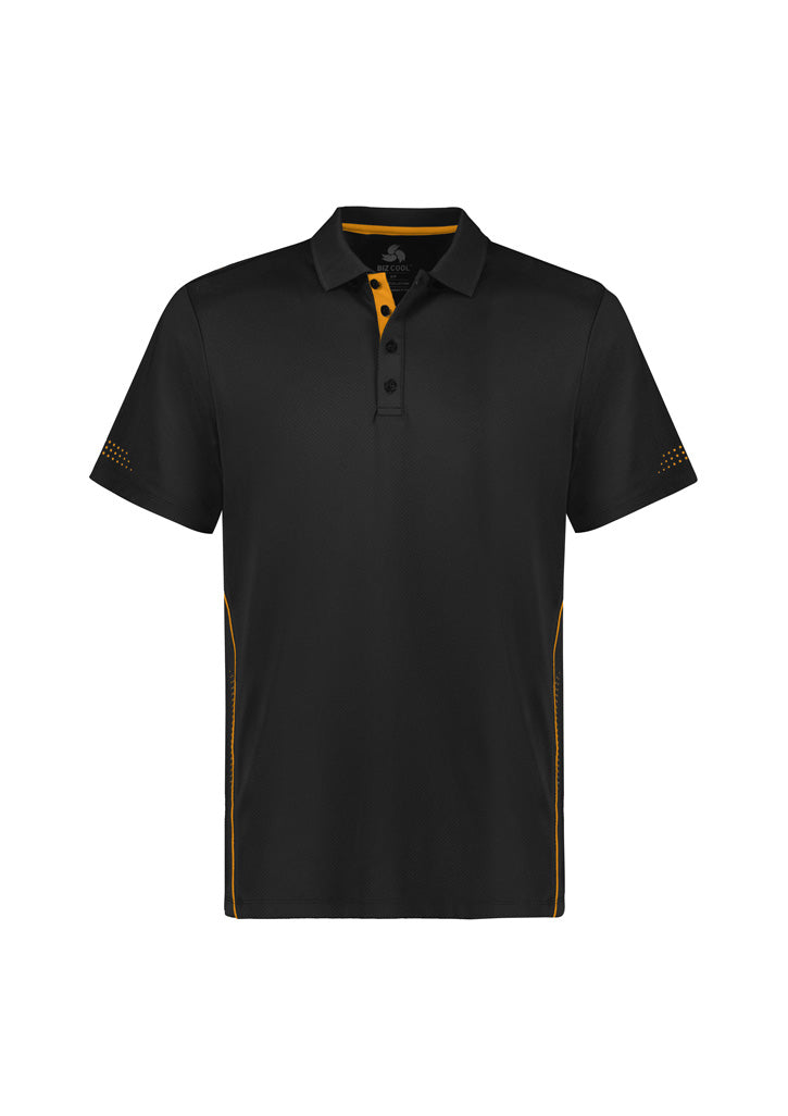 Mens Balance Short Sleeve Polo - Black/Gold ||SRC=https://cdn.fashionbizapps.nz/honeybee/images/P200MS_bProduct_Black_Gold_01_Xyvs2zF.jpg