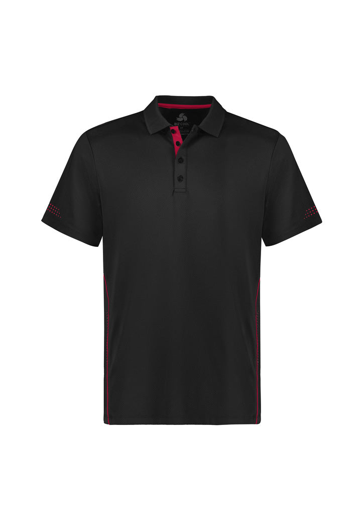 Mens Balance Short Sleeve Polo - Black/Red ||SRC=https://cdn.fashionbizapps.nz/honeybee/images/P200MS_bProduct_Black_Red_01_5ups6LY.jpg
