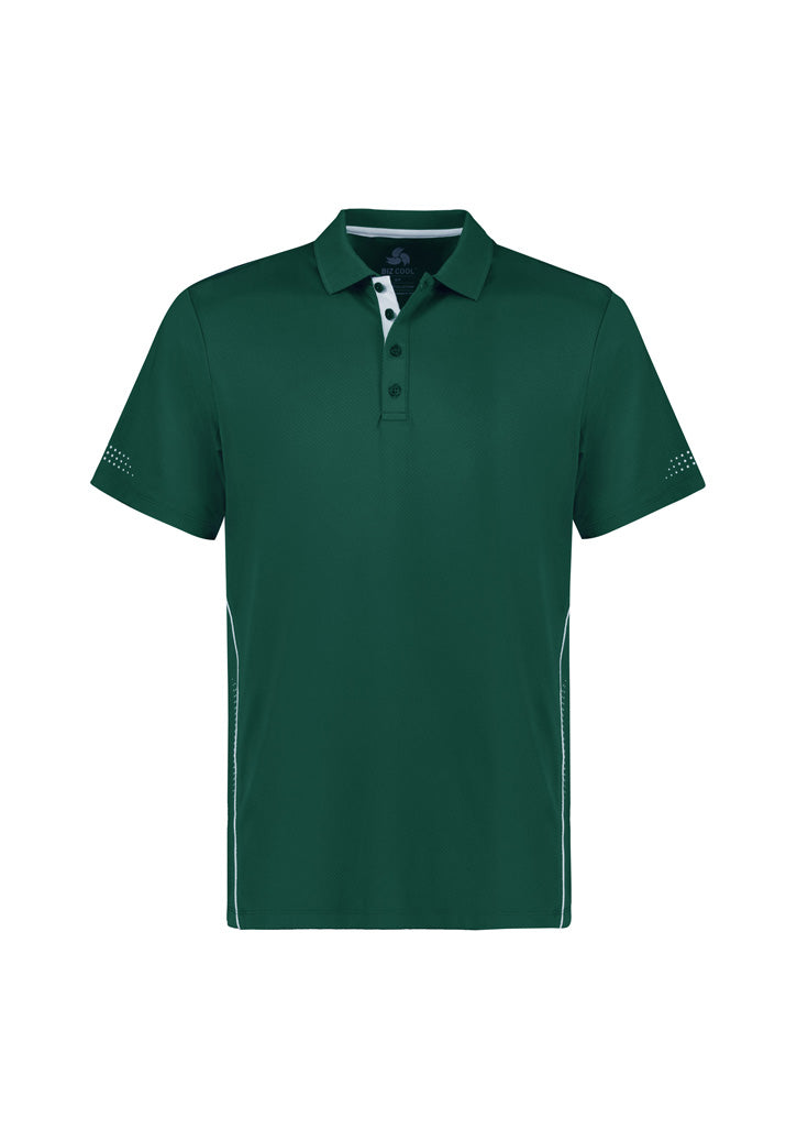 Mens Balance Short Sleeve Polo - Forest/White ||SRC=https://cdn.fashionbizapps.nz/honeybee/images/P200MS_bProduct_Forest_White_01_8wlS4Ec.jpg