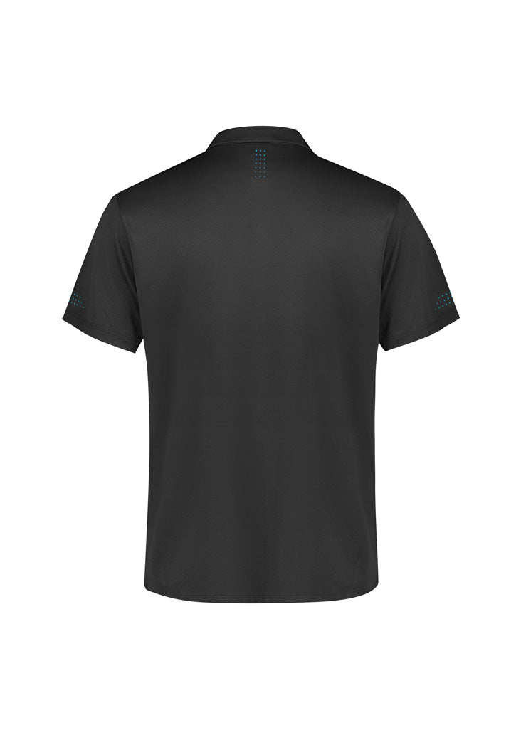 Mens Balance Short Sleeve Polo - Grey/Cyan ||SRC=https://cdn.fashionbizapps.nz/honeybee/images/P200MS_bProduct_Grey_Cyan_02_W4nnTiB.jpg