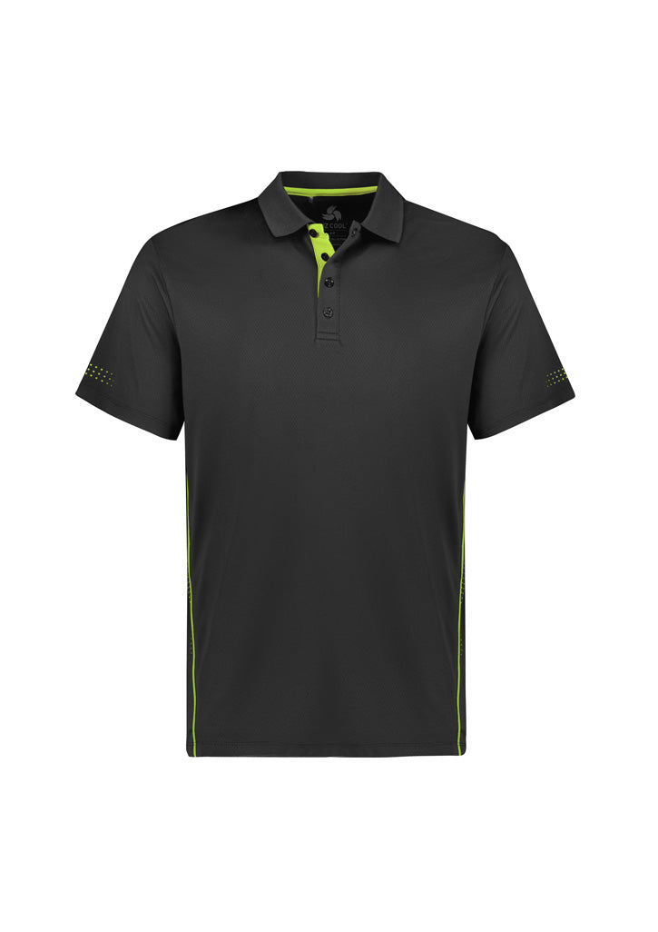 Mens Balance Short Sleeve Polo - Grey/Fluoro Lime ||SRC=https://cdn.fashionbizapps.nz/honeybee/images/P200MS_bProduct_Grey_FluoroLime_01_TeEuKdH.jpg
