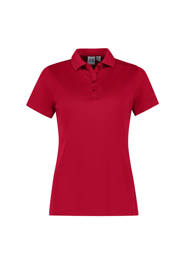 Womens Action Short Sleeve Polo - Red ||SRC=https://cdn.fashionbizapps.nz/honeybee/images/P206LS_Product_Red_01.jpg