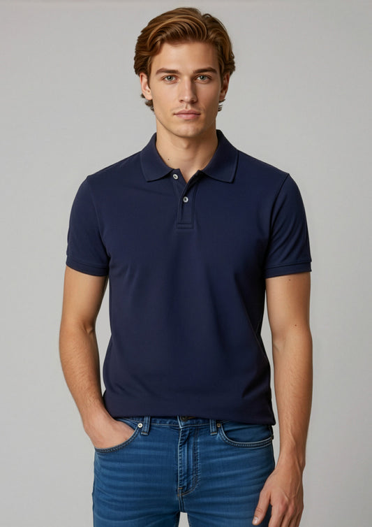 Mens Neon Short Sleeve Polo ||SRC=https://cdn.fashionbizapps.nz/honeybee/images/P2100_Talent_Navy_01.jpg