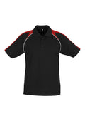 Mens Triton Short Sleeve Polo - Black/Red/White ||SRC=https://cdn.fashionbizapps.nz/honeybee/images/P225MS_bProduct_Black_Red_White_01_8XnOqIj.jpg