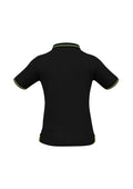 Womens Jet Short Sleeve Polo - Black/Bright Green ||SRC=https://cdn.fashionbizapps.nz/honeybee/images/P226LS_bProduct_Black_BrightGreen_02_d17iaxF.jpg