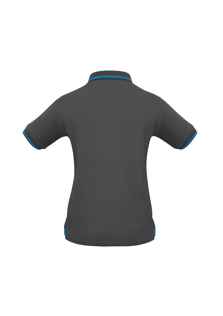 Womens Jet Short Sleeve Polo - Steel Grey/Cyan ||SRC=https://cdn.fashionbizapps.nz/honeybee/images/P226LS_bProduct_SteelGrey_Cyan_02_jofka6V.jpg