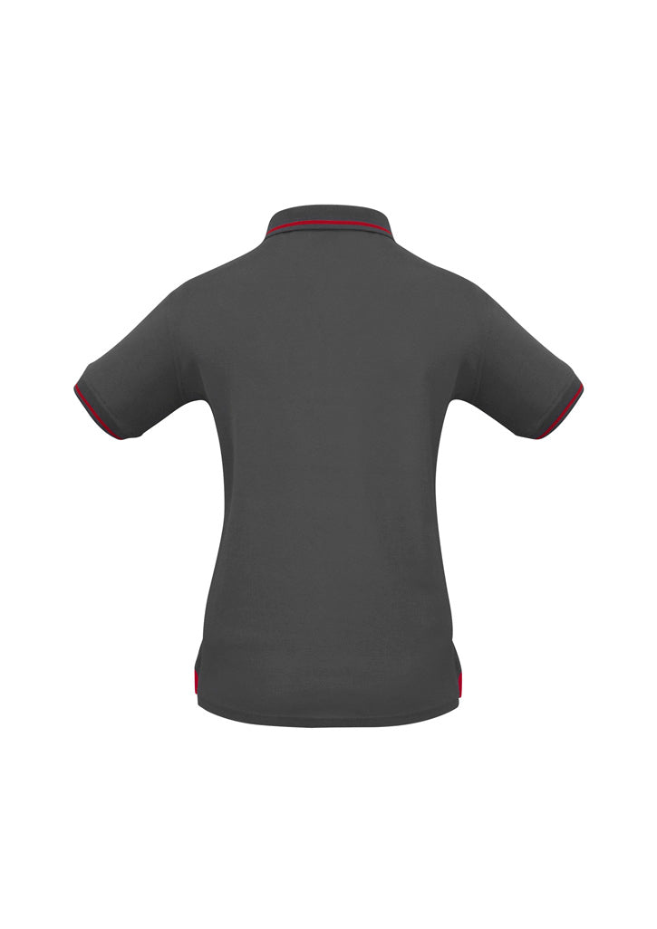 Womens Jet Short Sleeve Polo - Steel Grey/Red ||SRC=https://cdn.fashionbizapps.nz/honeybee/images/P226LS_bProduct_SteelGrey_Red_02_OJjKM8q.jpg