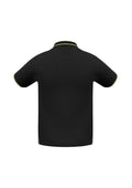 Mens Jet Short Sleeve Polo - Black/Bright Green ||SRC=https://cdn.fashionbizapps.nz/honeybee/images/P226MS_bProduct_Black_BrightGreen_02_sN9e58A.jpg