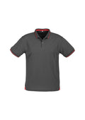 Mens Jet Short Sleeve Polo - Steel Grey/Red ||SRC=https://cdn.fashionbizapps.nz/honeybee/images/P226MS_bProduct_SteelGrey_Red_01_VS6WZfw.jpg