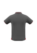 Mens Jet Short Sleeve Polo - Steel Grey/Red ||SRC=https://cdn.fashionbizapps.nz/honeybee/images/P226MS_bProduct_SteelGrey_Red_02_27L4Nh3.jpg