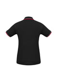 Womens Cambridge Short Sleeve Polo - Black/Red/White ||SRC=https://cdn.fashionbizapps.nz/honeybee/images/P227LS_bProduct_Black_Red_White_02_I5yIsqu.jpg