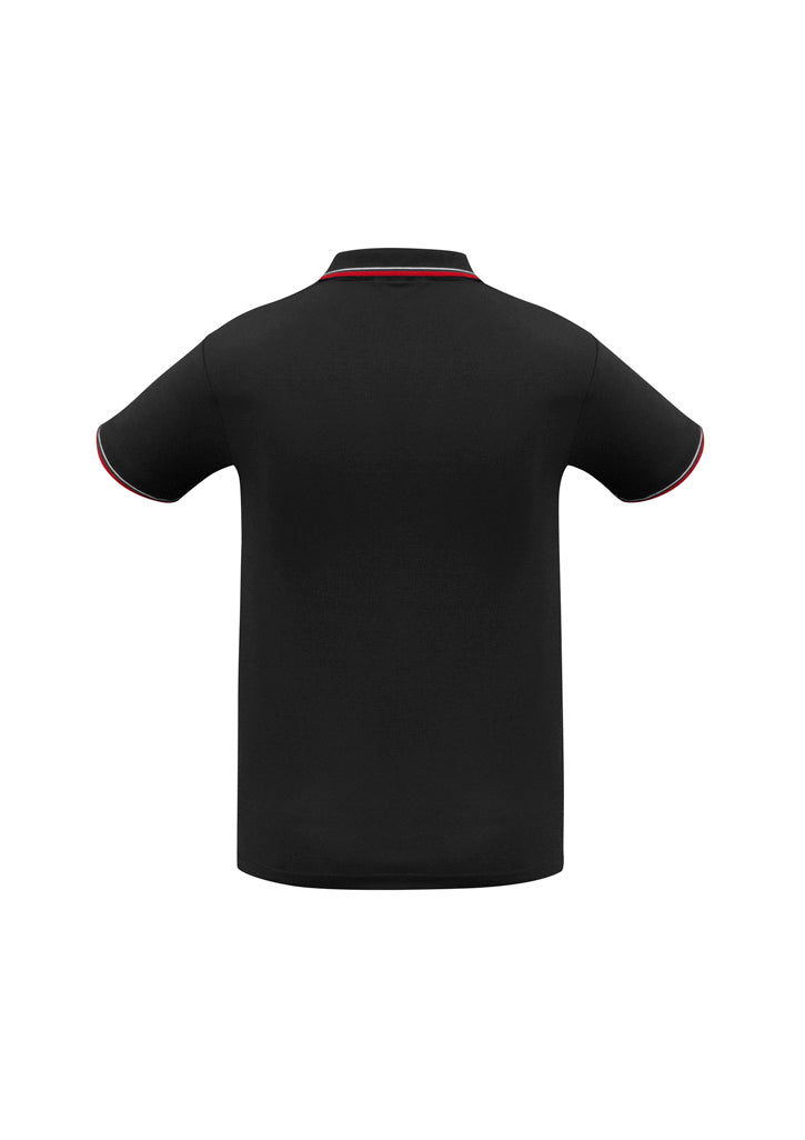 Mens Cambridge Short Sleeve Polo - Black/Red/White ||SRC=https://cdn.fashionbizapps.nz/honeybee/images/P227MS_bProduct_Black_Red_White_02_6csIkV5.jpg