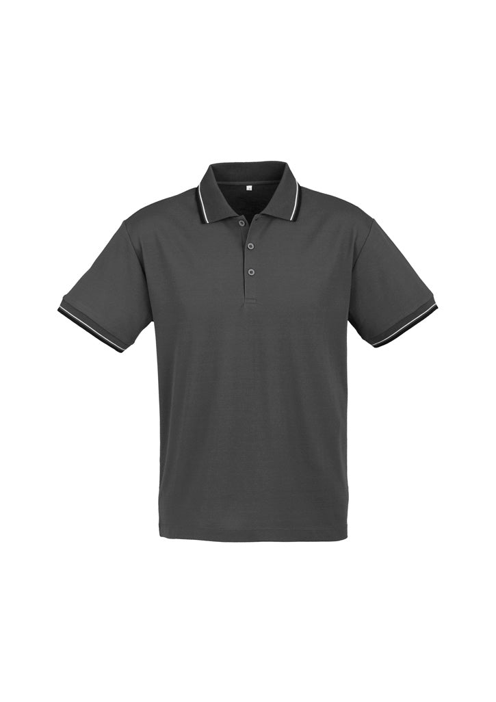 Mens Cambridge Short Sleeve Polo - Steel Grey/Black/White ||SRC=https://cdn.fashionbizapps.nz/honeybee/images/P227MS_bProduct_SteelGrey_Black_White_01_yKu8ikS.jpg