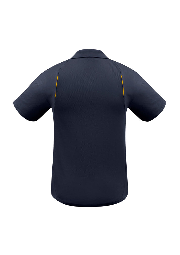 Mens United Short Sleeve Polo - Navy/Gold ||SRC=https://cdn.fashionbizapps.nz/honeybee/images/P244MS_bProduct_Navy_Gold_02_HaSjDj1.jpg
