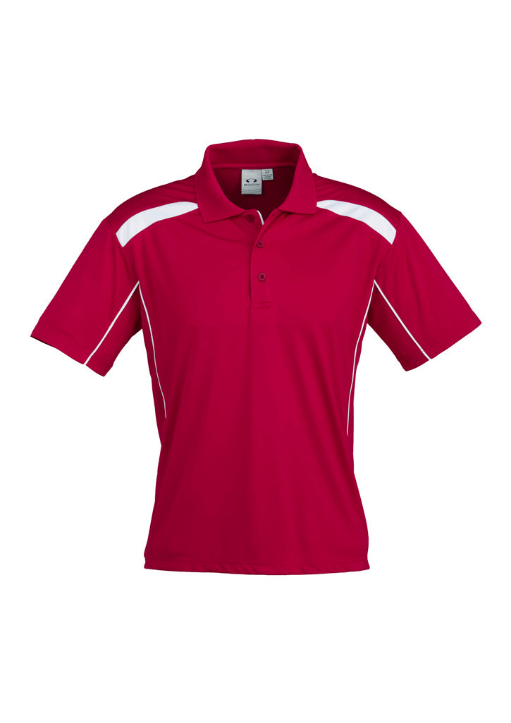 Mens United Short Sleeve Polo - Red/White ||SRC=https://cdn.fashionbizapps.nz/honeybee/images/P244MS_bProduct_Red_White_01_Gaia95R.jpg