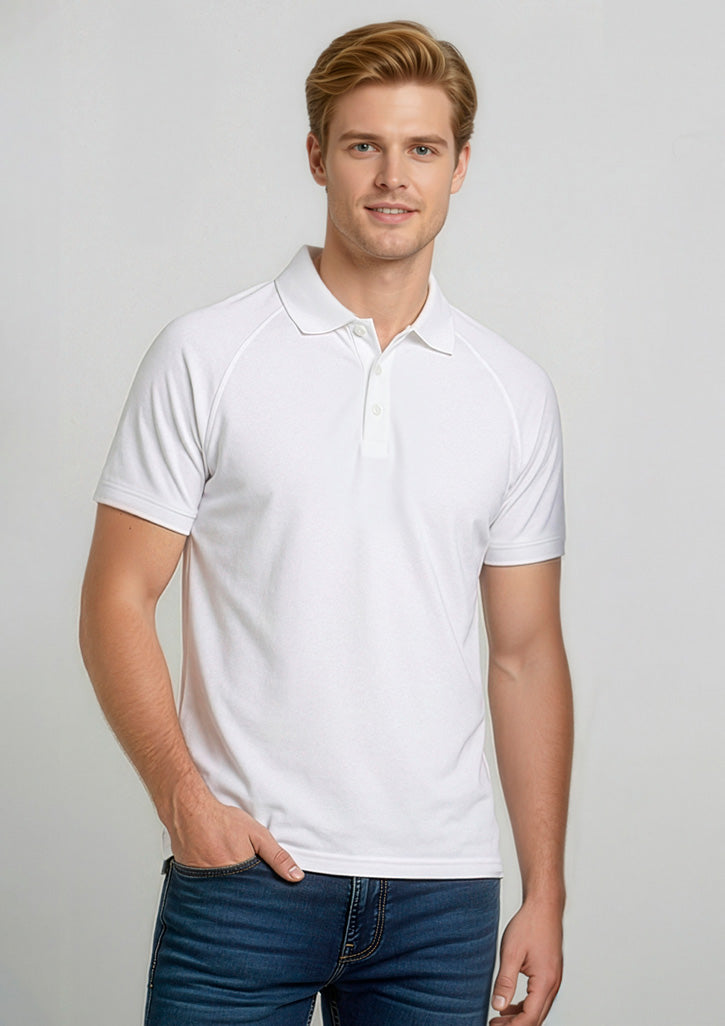 Mens Sprint Short Sleeve Polo ||SRC=https://cdn.fashionbizapps.nz/honeybee/images/P300MS_Talent_White_01_R_xVRJRmg.jpg