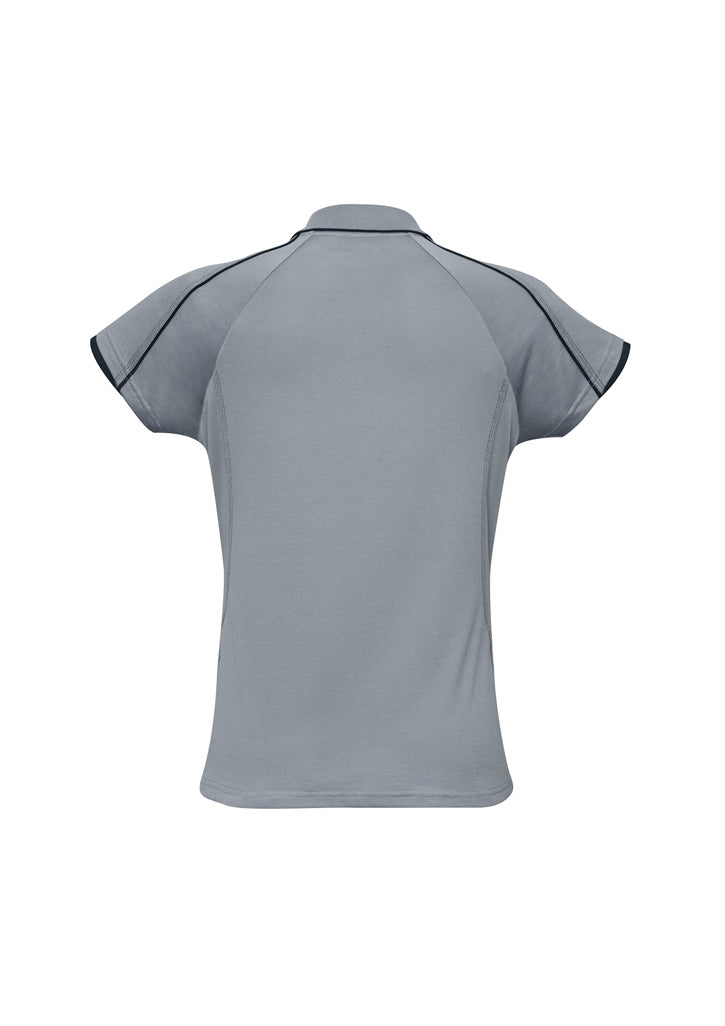 Womens Blade Short Sleeve Polo - Silver Grey/Black ||SRC=https://cdn.fashionbizapps.nz/honeybee/images/P303LS_bProduct_SilverGrey_Black_02_of6bEhK.jpg
