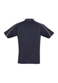 Mens Blade Short Sleeve Polo - Navy/White ||SRC=https://cdn.fashionbizapps.nz/honeybee/products/management/data/images/product/725x1026/P303MS_Navy_White_back.jpg