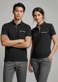 Womens Edge Short Sleeve Polo ||SRC=https://cdn.fashionbizapps.nz/honeybee/images/P305LS_Talent_Black_Check_02.jpg