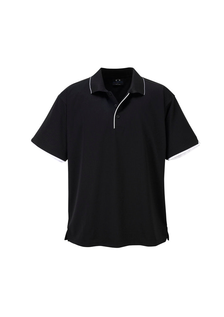 Mens Elite Short Sleeve Polo - Black/White ||SRC=https://cdn.fashionbizapps.nz/honeybee/images/P3200_bProduct_Black_White_01_aFXN9ci.jpg
