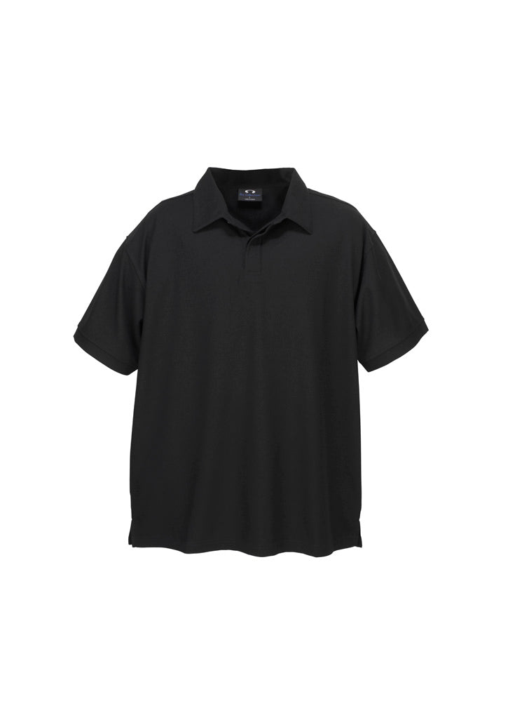 Mens Micro Waffle Short Sleeve Polo - Black ||SRC=https://cdn.fashionbizapps.nz/honeybee/images/P3300_bProduct_Black_01_XgkVUad.jpg