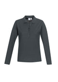Womens Crew Long Sleeve Polo - Charcoal ||SRC=https://cdn.fashionbizapps.nz/honeybee/images/P400LL_bProduct_Charcoal_01_Z4MMoPJ.jpg