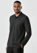 Mens Crew Long Sleeve Polo ||SRC=https://cdn.fashionbizapps.nz/honeybee/images/P400ML_Talent_Black_02.jpg