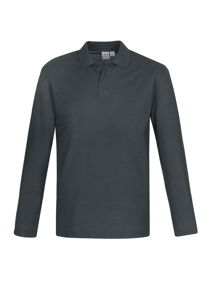 Mens Crew Long Sleeve Polo - Charcoal ||SRC=https://cdn.fashionbizapps.nz/honeybee/images/P400ML_bProduct_Charcoal_01_TiJt7HY.jpg