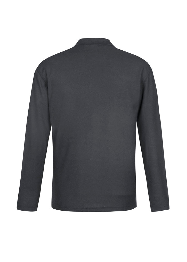 Mens Crew Long Sleeve Polo - Charcoal ||SRC=https://cdn.fashionbizapps.nz/honeybee/images/P400ML_bProduct_Charcoal_02_VJ3Z7y1.jpg
