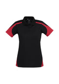 Womens Talon Short Sleeve Polo - Black/Red ||SRC=https://cdn.fashionbizapps.nz/honeybee/images/P401LS_bProduct_Black_Red_01_MFRTwAX.jpg