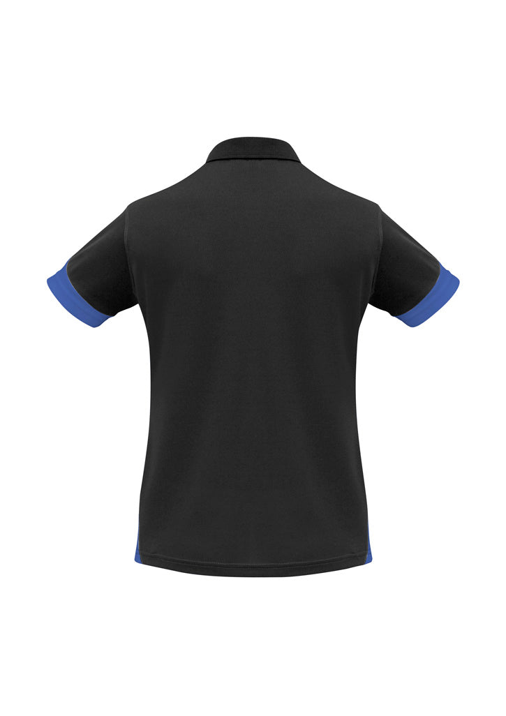 Womens Talon Short Sleeve Polo - Black/Royal ||SRC=https://cdn.fashionbizapps.nz/honeybee/images/P401LS_bProduct_Black_Royal_02_NwmJrFQ.jpg