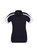 Womens Talon Short Sleeve Polo - Navy/White ||SRC=https://cdn.fashionbizapps.nz/honeybee/images/P401LS_bProduct_Navy_White_01_ylUe7gB.jpg