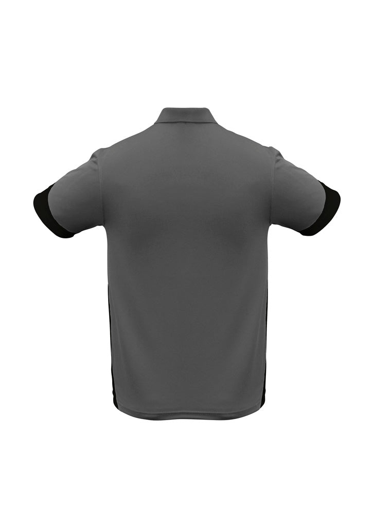 Mens Talon Short Sleeve Polo - Ash/Black ||SRC=https://cdn.fashionbizapps.nz/honeybee/images/P401MS_bProduct_Ash_Black_02_AI5KHRT.jpg