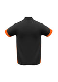 Mens Talon Short Sleeve Polo - Black/Orange ||SRC=https://cdn.fashionbizapps.nz/honeybee/images/P401MS_bProduct_Black_Orange_02_5CPUxVg.jpg