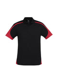 Mens Talon Short Sleeve Polo - Black/Red ||SRC=https://cdn.fashionbizapps.nz/honeybee/images/P401MS_bProduct_Black_Red_01_gwE4Y0e.jpg