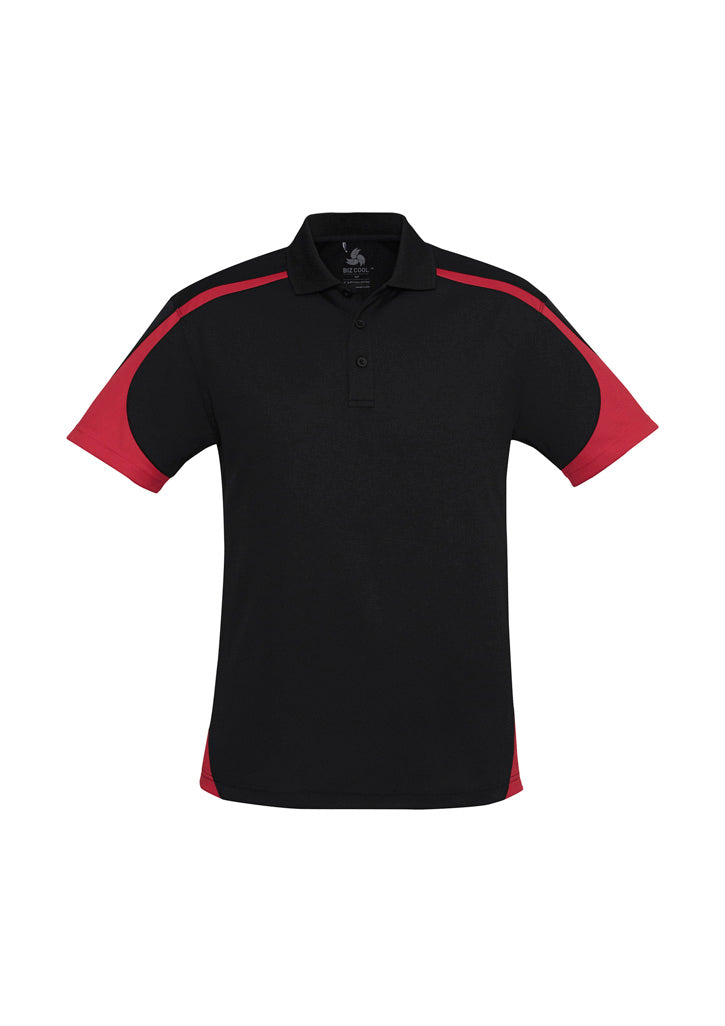 Mens Talon Short Sleeve Polo - Black/Red ||SRC=https://cdn.fashionbizapps.nz/honeybee/images/P401MS_bProduct_Black_Red_01_gwE4Y0e.jpg