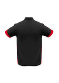 Mens Talon Short Sleeve Polo - Black/Red ||SRC=https://cdn.fashionbizapps.nz/honeybee/images/P401MS_bProduct_Black_Red_02_305zlcQ.jpg