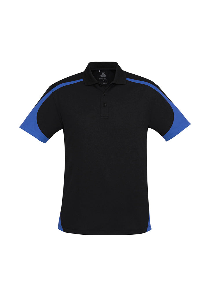 Mens Talon Short Sleeve Polo - Black/Royal ||SRC=https://cdn.fashionbizapps.nz/honeybee/images/P401MS_bProduct_Black_Royal_01_deGSgs0.jpg