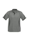 Kids Razor Short Sleeve Polo - Ash/Black ||SRC=https://cdn.fashionbizapps.nz/honeybee/images/P405KS_bProduct_Ash_Black_01_cysrQE9.jpg