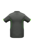 Kids Razor Short Sleeve Polo - Grey/Fluoro Lime ||SRC=https://cdn.fashionbizapps.nz/honeybee/images/P405KS_bProduct_Grey_FluoroLime_02_hZary52.jpg