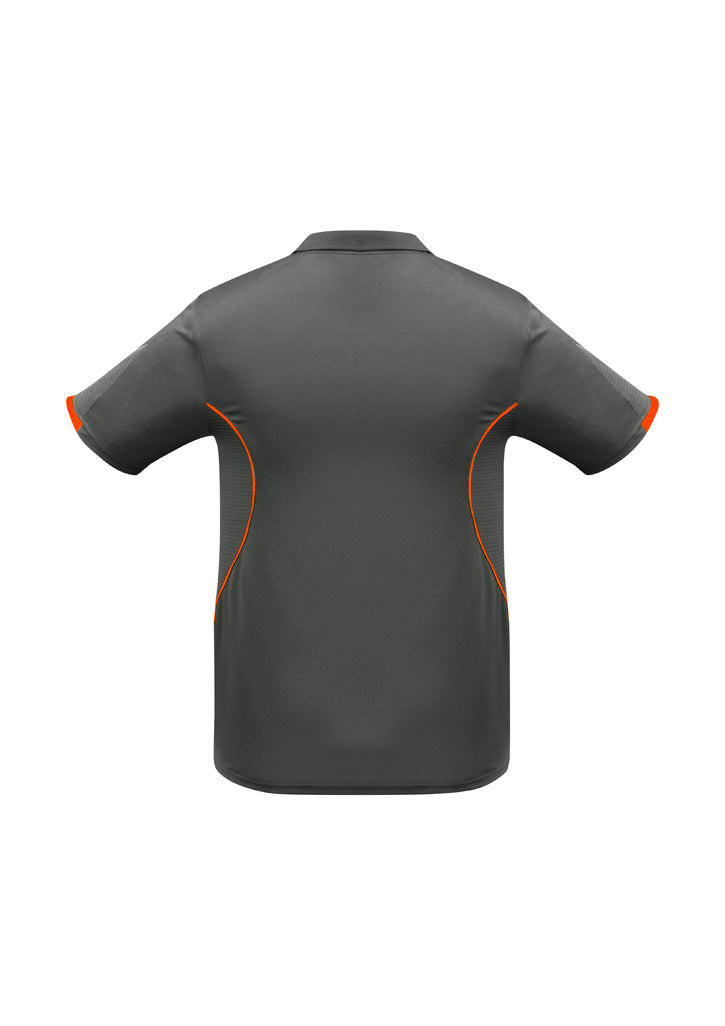 Kids Razor Short Sleeve Polo - Grey/Fluoro Orange ||SRC=https://cdn.fashionbizapps.nz/honeybee/images/P405KS_bProduct_Grey_FluoroOrange_02_yd77FTh.jpg