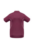 Kids Razor Short Sleeve Polo - Maroon/White ||SRC=https://cdn.fashionbizapps.nz/honeybee/images/P405KS_bProduct_Maroon_White_02_sc2Qfbn.jpg
