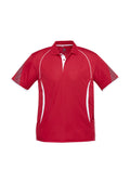Kids Razor Short Sleeve Polo - Red/White ||SRC=https://cdn.fashionbizapps.nz/honeybee/images/P405KS_bProduct_Red_White_01_uJ7wJXQ.jpg
