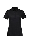 Womens Orbit Short Sleeve Polo - Black ||SRC=https://cdn.fashionbizapps.nz/honeybee/images/P410LS_Product_Black_01.jpg