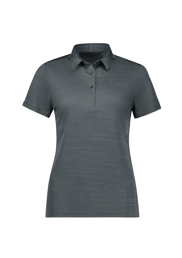 Womens Orbit Short Sleeve Polo - Dark Grey Carbon ||SRC=https://cdn.fashionbizapps.nz/honeybee/images/P410LS_Product_DarkGrey_01.jpg