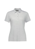 Womens Orbit Short Sleeve Polo - Silver ||SRC=https://cdn.fashionbizapps.nz/honeybee/images/P410LS_Product_Silver_01.jpg